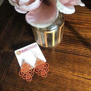 Marley Lilly Burnt Orange Statement Earrings